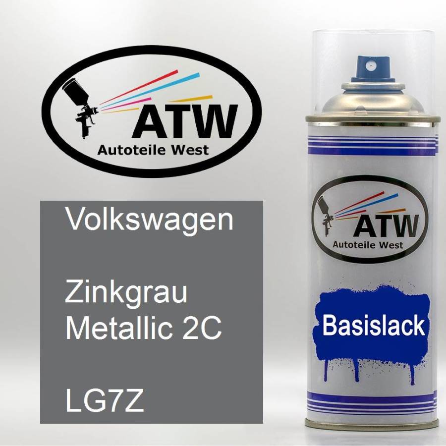 Volkswagen, Zinkgrau Metallic 2C, LG7Z: 400ml Sprühdose, von ATW Autoteile West.